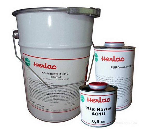 ЛАК ПАРКЕТНЫЙ ПОЛИУРЕТАНОВЫЙ HERBERTS KONTRACID 2К, D3010, 6.5кг