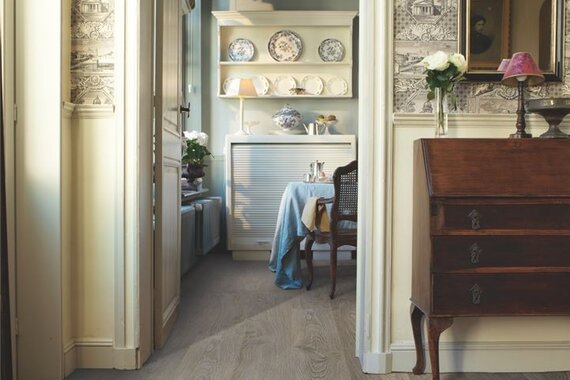 Доска дуба светло-серого старинного